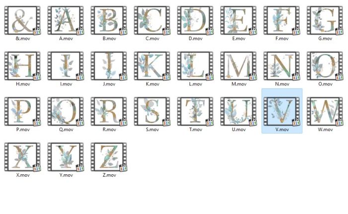 فوتیج ویدویی حروف انگلیسی عاشقانه -مجموعه حروف انگلیسی با تم زیبا - Image 3