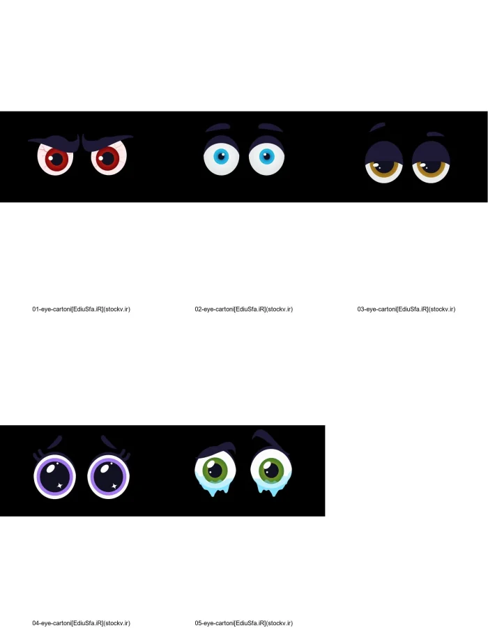 فوتیج ویدیویی چشم کارتونی - 5 عدد موشن گرافیک چشم کارتونی - Image 2